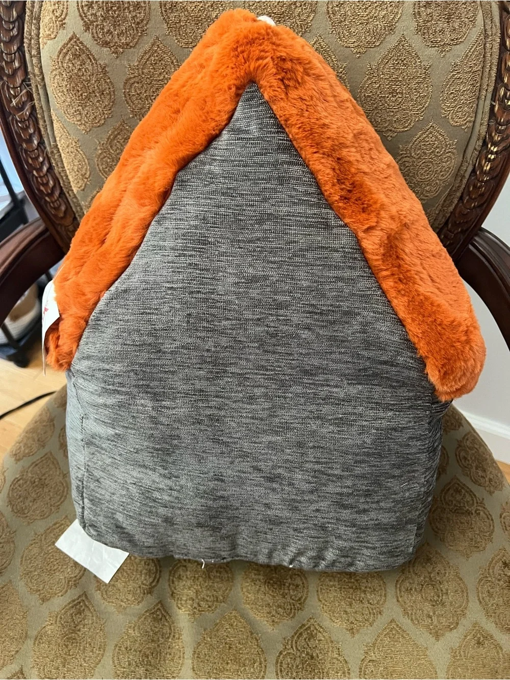 Cynthia Rowley Orange and Gray Haunted House Accent Pillow